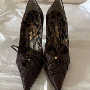 Dolce & Gabbana Dark Brown Leather Heels